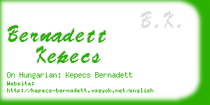 bernadett kepecs business card